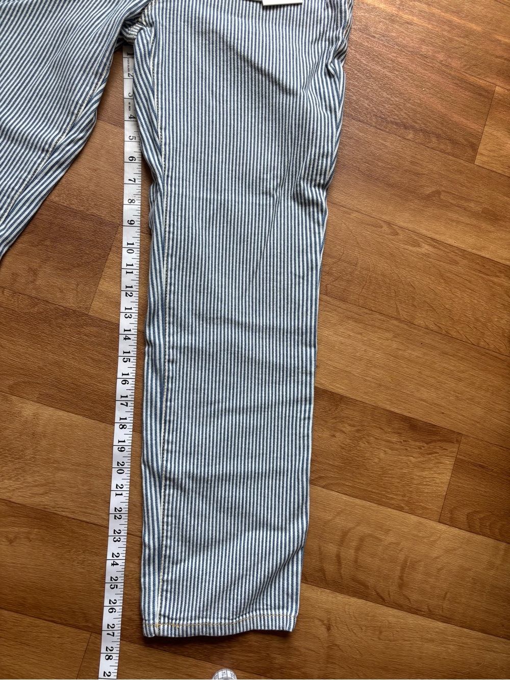 Oat New York Straight-Leg Jeans in Blue & White Stripes - Picture 11 of 12